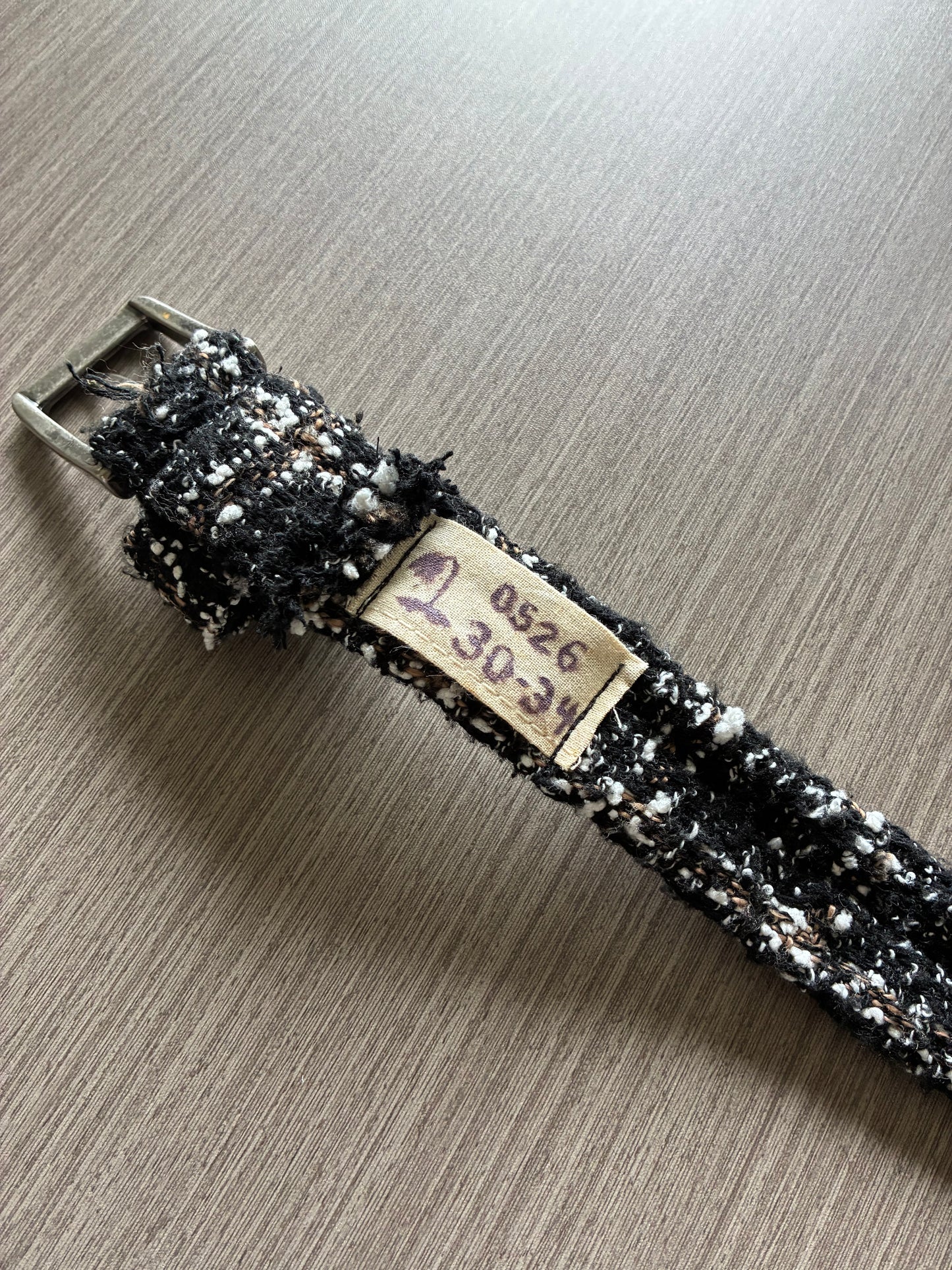 Tweed button belt
