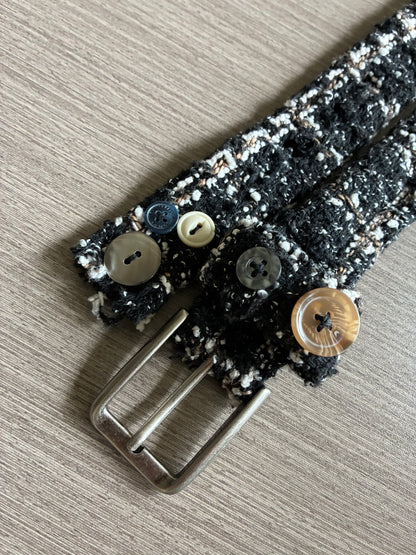 Tweed button belt