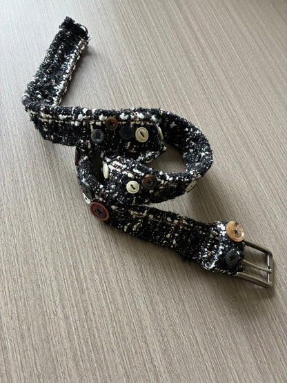Tweed button belt
