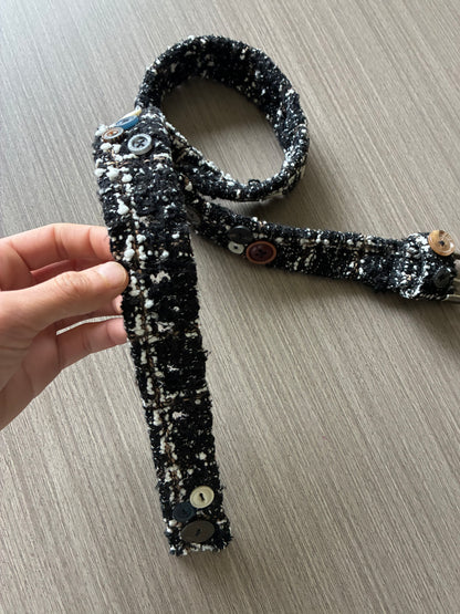 Tweed button belt