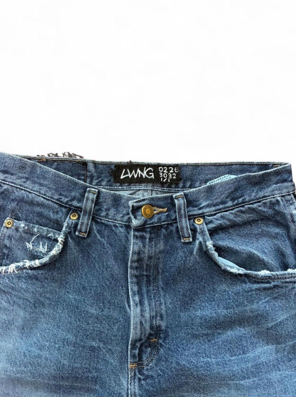 Sashiko Repaired Straight Fit Jeans with Cross Stitches and Studs